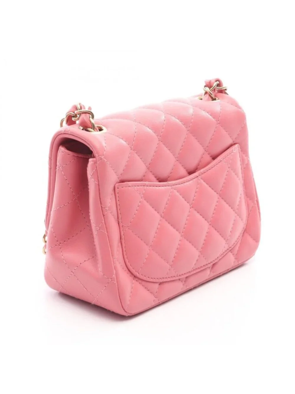 Chanel Shoulder Bag Mini Quilted Pink Lambskin Chain